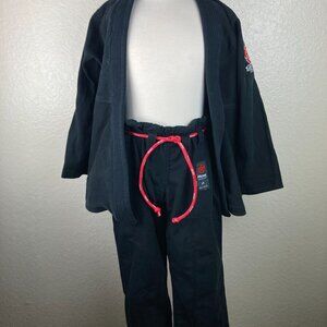 Flow Kimonos Kids BJJ Gi M4 Black Carlson Gracie Escondido Jacket and Pants